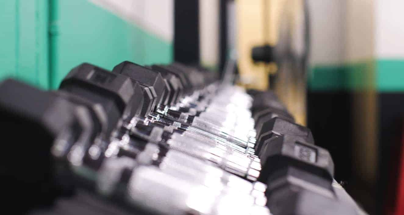 Row of dumbells